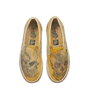 Vans Slip-On Sneakers with Skull Graphic - Yellow